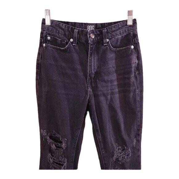 BDG Urban Outfitters Wilco Distressed Black Cropped Flare Jeans Women's 24 - Picture 4 of 7